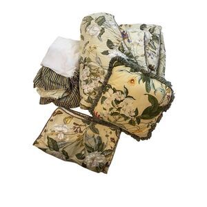 Waverly WILLIAMSBURG MAGNOLIA Reversible KING Comforter 2 Shams, stripped bedski